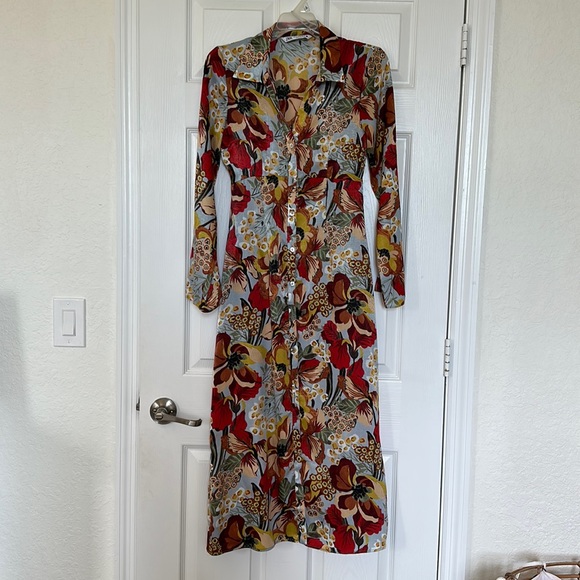 Zara Dresses & Skirts - Zara Floral Button Down Maxi Dress